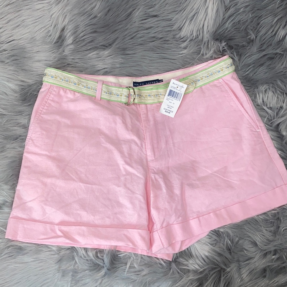 Ralph Lauren pink cotton shorts with belt